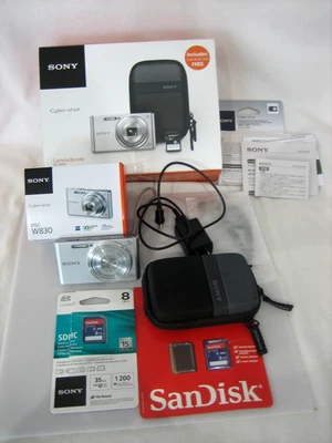 Sony Cybershot DSC-W830 Digital Camera 20.1MP 8x Optical Zoom HD Video Bundle - Image 1 of 4
