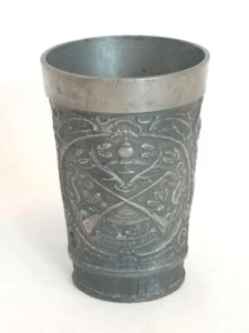 Glenningloh Waidmanns Heil Zinn geprägt Trinkbecher Jagdszenen Amor 4,5 - Bild 1 von 12