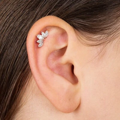 Pendientes de plata de ley 925 circonitas cúbicas flor de loto tornillo bola trasero Foto 1 de 4