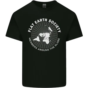 Flat Earth Society Members Around the Globe Mens Light Cotton T-Shirt - Picture 1 of 25