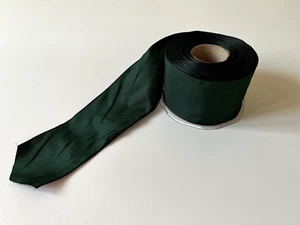 2.5" wide - FRENCH WIRED TAFFETA RIBBON - 16yd - 48' continuous roll - DRK GREEN - Picture 1 of 5