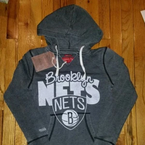 Mitchell and Ness Brooklyn Nets Grey Hoodie XS - Picture 1 of 3