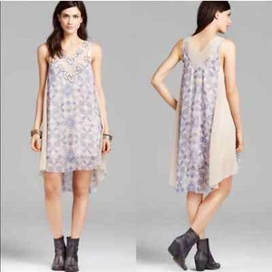 NEU Free People Ancient Mystery Kleid Tee Kombi ärmellos Perlen Etuikleid S LESEN - Bild 1 von 11