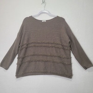 GUC J. Jill Damen Est. XL brauner Damen 3/4 Arm Cropped Pullover Relaxed - Bild 1 von 18