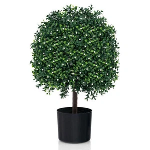 Artificial Boxwood Topiary Ball Tree Faux Bushes Ball Plants with UV Rated Leave - Picture 1 of 5