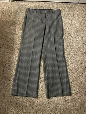 Talbots Heritage Women's Dress Pants Sz 12 Gray Pinstriped Wool Trousers (C) - Image 1 of 4