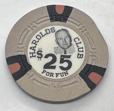 Harold's Club Casino Reno NV $25 Chip HCE N5112 1965 - Ray A - From Fire - Image 1 of 4