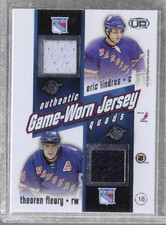 Eric Lindros Fleury Yashin Peca 2002-03 Pacific Heads Up Quad Jersey