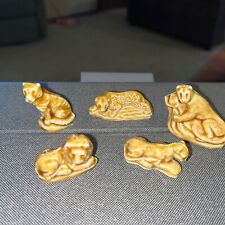 Wade Whimsy  5 Figurine-Resting Lion,lion, Cheetah,tiger, Leopard