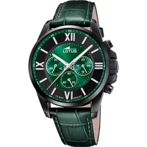 HERREN CHRONOGRAPH UHR LOTUS 18881 1 LEDER 44 SCHWARZ GRÜN ORIGINAL AI 2025 - Bild 1 von 4