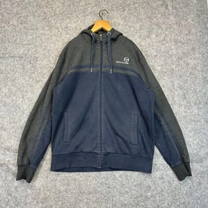 Sudadera con Capucha Sergio Tacchini Para Hombre Talla Grande Azul Cremallera Completa Gris - Imagen 1 de 13