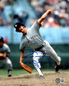 RON GUIDRY SIGNED 8x10 PHOTO + 1978 CY YOUNG  NEW YORK YANKEES RARE BECKETT BAS