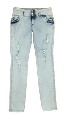 Pantalones de mezclilla Silver Diva para mujer junior 15 azules push up desgastados DJ3306# Foto 1 de 4