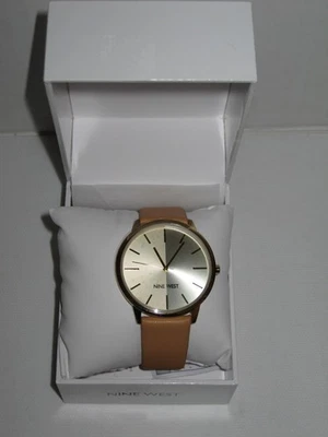 New Nine West Women's Gold-Tone and Caramel Colored Strap Watch - Image 1 of 3