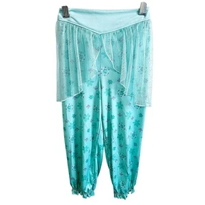 Girls Size 5T Tulle Layered Jogger Legging Aqua Blue Satin Princess Jasmine  - Picture 1 of 5