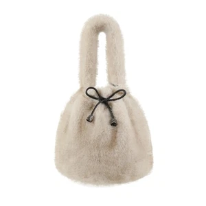 Borsa donna mini secchiello borse morbido peluche tracolla secchiello borse coulisse mano... - Foto 1 di 5