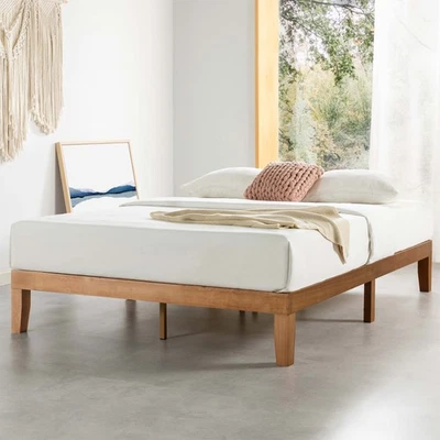Mellow Naturalista Classic - 12 Inch Solid Wood Platform Bed with Wooden Slat... - Image 1 of 4