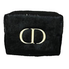 NEW Dior Black Velvet Glitter Make-Up Bag with Golden Star Charm
