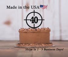 Crosshairs Cake Topper, Any Age, Hunting, Gun Decor, Deer, Birthday, LT1071