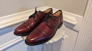 Allen Edmonds Clifton Shoes Men's 9 D Burgundy Leather Derby Oxford Cap Toe