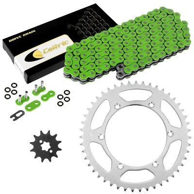 Kit de cadena de transmisión y piñón de junta tórica verde para Kawasaki KX125 1985 86 87 88 1989 Foto 1 de 4