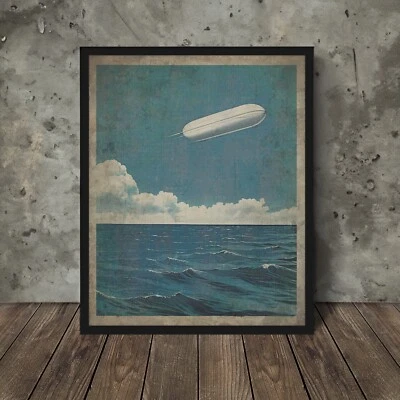 Vintage UFO TIC TAC Nautical Wall Art, UAP Ocean Poster, Sci-fi Alien USO Decor - Image 1 of 4