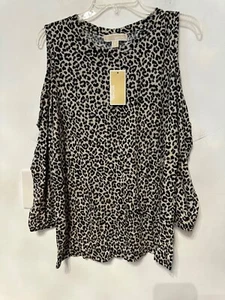 New woman Michael kors leopard print long sleeve blouse size XL - Picture 1 of 5
