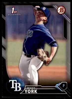2016 Bowman Silver Paper Mikey York 443/499 Tampa Bay Rays - Image 1 of 2