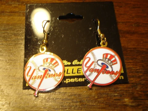 New York Yankees NY Dangle Yankee Logo Earrings MLB New Cover