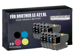 XXL Druckerpatronen kompatibel für Brother LC-421 XL MFC J1010 MFC J1050 J1140   - Afbeelding 1 van 89