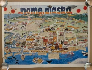 Póster de viaje Nome Alaska 1985 fiesta pintado por Gary Lyons - Imagen 1 de 10
