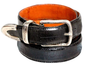 Martin Dingman CROCO EMBOSSED BLACK GENUINE LEATHER 1.25"Wd MEN'S BELT 40 (G21 - Picture 1 of 11