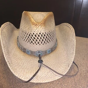 Bullhide Cowboy Hat FROM THE HEART Genuine Panama Tan Cowboy Hat Large # 2836 - Picture 1 of 12