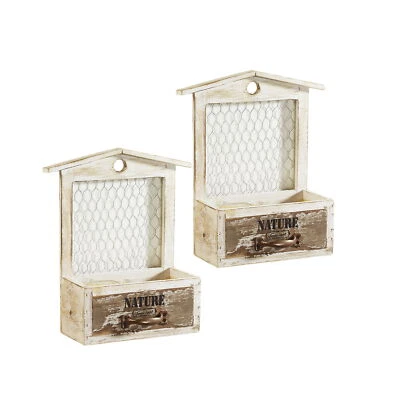 2x Mini Holz Pflanzschale Blumentopf Pflanzkasten Blumenkasten Deko Shabby Chic - Bild 1 von 3