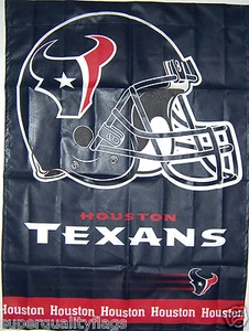 27X37 NEW HOUSTON TEXANS BANNER WITH FLAG POLE SLEEVE MADE USA  - Picture 1 of 8