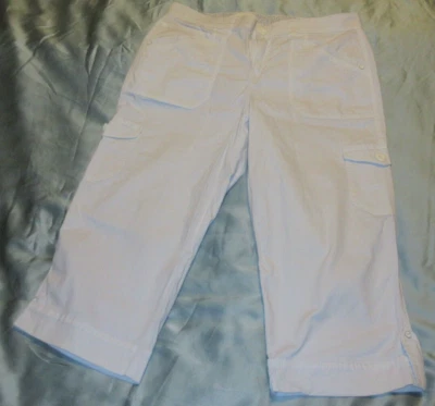Pantalones cargo Gloria Vanderbilt Missy blancos Capri talla 8 Foto 1 de 4