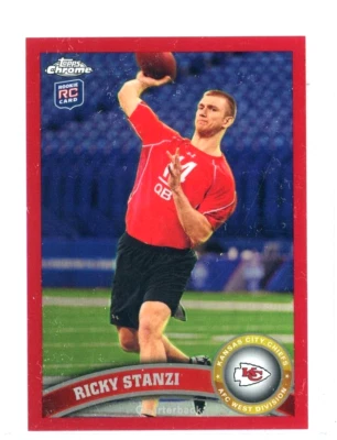 2011 Topps Chrome Football Red Refractor Rookie #53 Ricky Stanzi No 14 of 25 - Image 1 of 2