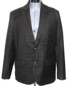 LL Bean Men's Wool Blazer Jacket size 40 R Gray Plaid - Picture 1 of 6