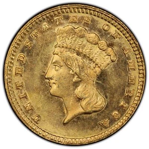1885 G$1 Gold Dollar PCGS MS67 (CAC) - Picture 1 of 5