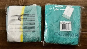 New Pair of Calvin Klein CK One Summer Fragrance Gift Beach Towels Blue - Picture 1 of 5