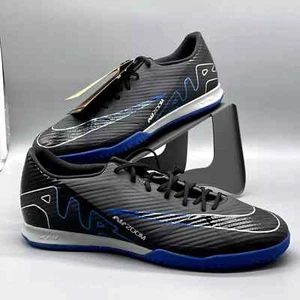 NIKE ZOOM VAPOR 15 ACADEMY IC Indoor AIR Chrome BLACK BLUE DJ5633-040 Size 11 - Picture 1 of 7