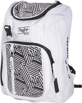 Mochila de béisbol softbol juvenil blanca bolsa CHAOS sostiene equipo casco 2 bates grandes Foto 1 de 4