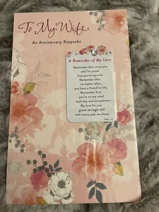 Anniversary card Wife White And Pink with envelope - Picture 1 of 5