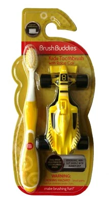 Cepillo de dientes para niños BrushBuddies con muñeca de moda y coche de carreras. Foto 1 de 4
