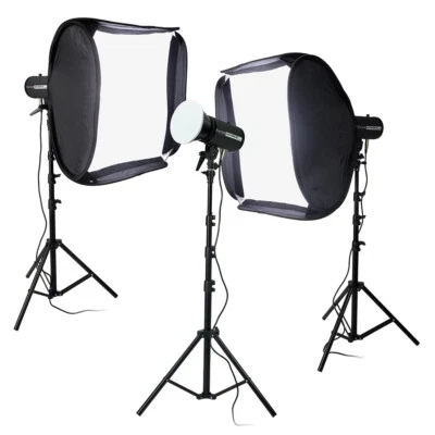Fotodiox Pro LED-100WB-56 Studio LED Kit x3  with 20x20" Softboxes - Image 1 of 4