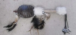 NATIVE AMERICAN SOUTHWESTERN INDIAN HAND CRAFTED TURTLE MEDICINE TOTEM - Picture 1 of 2