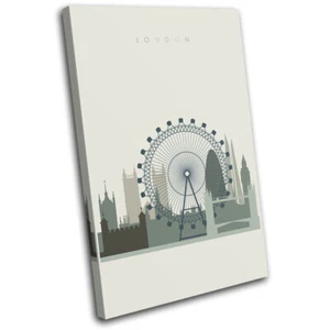 London UK England Landmark Skyline City SINGLE CANVAS WALL ART Picture Print - Picture 1 of 1