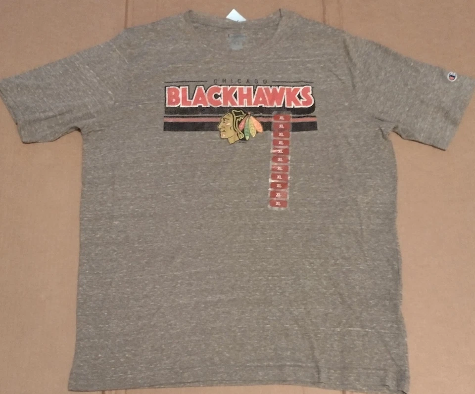 Camiseta gris jaspeado Chicago Blackhawks nueva con etiquetas por talla Champion. XL Foto 1 de 4