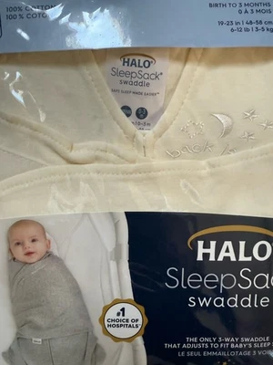 Paquete de 2 sacos de dormir ajustables en 3 vías algodón crema recién nacido 0-3 mos TOTALMENTE NUEVO Foto 1 de 4