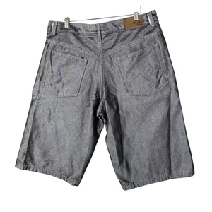 Vintage Y2K BROOKLYN XPRESS Denim Jorts Long Baggy Grey Bermuda Shorts Mens 40 - Picture 1 of 9